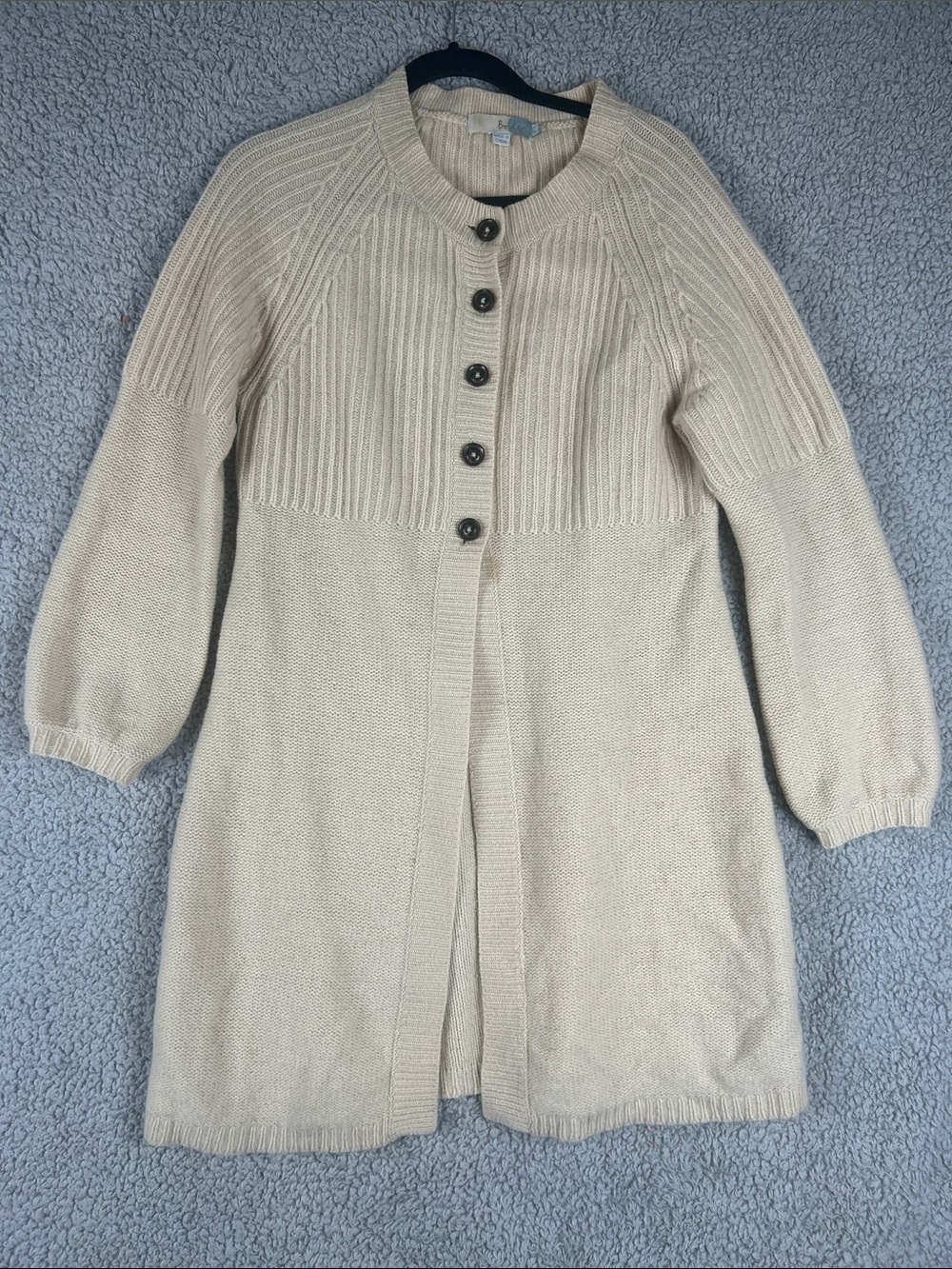 Boden 100% Wool Long Sleeve Button Front Knit Long Cardigan Sweater Size 10